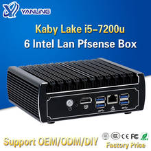 Yanling-Caja Pfsense 7ª Generación de Kaby Lake, Intel i5 7200u, 2,5 GHz, Dual Core, sin ventilador, 6 lan, Soporte para pc de miniservidor AES-NI 2024 - compra barato