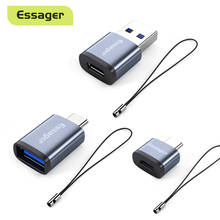 Адаптер Essager USB 3.0 Type-C OTG, переходник Type C USB C «папа»-USB «мама» для Macbook Xiaomi Samsung S20 USBC OTG коннектор 2024 - купить недорого