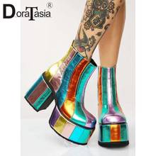 DORATASIA Brand New Ladies Mixed Colors Ankle Boots Fashion Chunky High Heels Boots Women 2021 Party Platform Shoes Woman 2024 - buy cheap