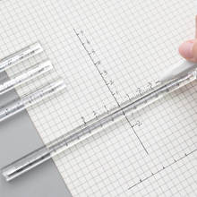 Régua reta transparente de papelaria, réguas triângulas e simples de ambos os lados, ferramentas de medição acrílicas 2024 - compre barato
