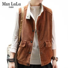 Max LuLu New 2020 Winter Korean Fashion Ladies Warm Coats Women Vintage Corduroy Vests Casual Oversized Fur Reversible Clothes 2024 - buy cheap