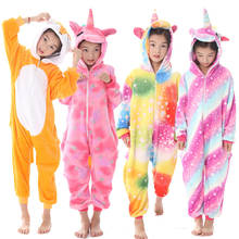 Kigurumi Flannel Kigurumi Pijamas Boys Girls Animal Sleepwear Baby  Totoro Unicorn Kids Anime Funny Cosplay Costume Pajamas 2024 - buy cheap