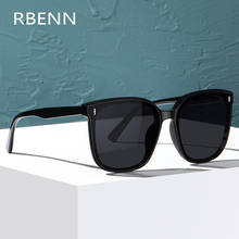 Очки солнцезащитные RBENN унисекс большие, модные темные очки с квадратной черной оправой, в винтажном стиле, UV400 2024 - купить недорого