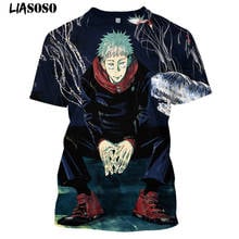 LIASOSO 3D Printed Men's And Women's T-Shirt Harajuku Anime Jujutsu Kaisen Itadori Yuji Mahito Trend Summer Short Sleeves 2024 - buy cheap