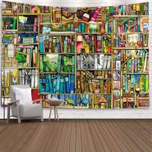 Simsant-tapiz clásico Vintage de biblioteca de madera, estantería de arte Retro, tapices colgantes de pared para sala de estar, decoración del dormitorio del hogar 2024 - compra barato