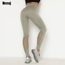 Ess-legging com cintura alta, calça fitness para treino feminina., cores sólidas, para exercícios, musculação, na moda. 2024 - compre barato