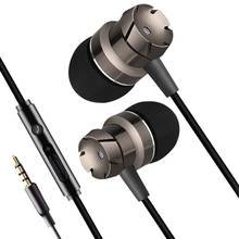 Bass Sound Earphones 3.5mm Noise Isolation With Mic Bass Metal Sport Headsets for iphone/Android Phone MP3 Pc Laptop 2024 - buy cheap