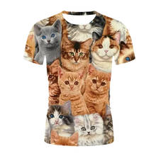 Nova camiseta legal feminina fashion camiseta estampa animal gato camisetas estampadas 3d verão manga curta top camiseta tamanho grande XXS-6XL 2024 - compre barato
