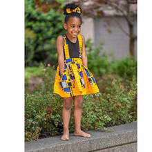 African Clothes 2022 Kids Dashiki Print Summer Bazin Riche Strap Dress Baby Girl Fashion Clothing African Dresses for Women 2024 - buy cheap