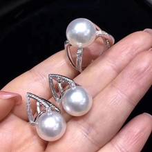 Fine Jewelry 18K White Gold Natural Ocean White Pearl 10-12mm Female's Jewelry Sets for Women FIne Jewelry Sets 2024 - buy cheap