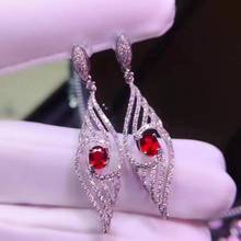 Natural Ruby S925 Sterling Silver Luxury Earrings Fine Fashion Charming Wedding Jewelry for Women Free Shipping 2024 - buy cheap