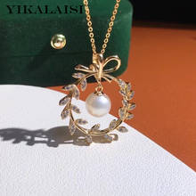 YIKALAISI 925 Sterling Silver Necklaces Jewelry For Women 8-9mm Round Natural Freshwater Pearl Pendants 2021 Wholesales 2024 - buy cheap