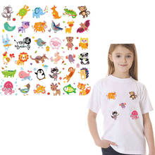 Cute Animals Set  Heat Transfer Patches Iron-on Patches For Clothing Children T-shirt Decoration Heat Press Appliqued Sticker 2024 - buy cheap