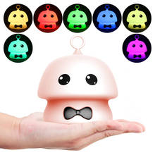 USB Rechargeable Cute Mushroom Silicone LED Night Light Lamp Sensor Tap Control 7-Color Desk Lamp for Kids Lover Baby Gift 2024 - buy cheap
