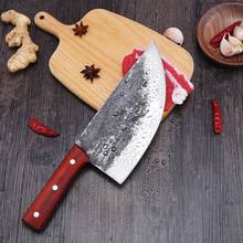 XYj-cuchillo de carnicero forjado a mano, cuchilla afilada con mango de madera, para cortar carne, de acero al carbono, 8 pulgadas, Nakiri Gyuto 2024 - compra barato