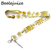 Golden snowflake Neck Strap Lanyard keychain Mobile Phone Strap ID Badge Holder Rope Key Chain Keyrings cosplay Accessory 2024 - buy cheap