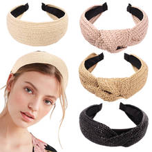 Korea Boutique Hairband Fashion Elegant Straw Headband Women Girls Hair Head Hoop Bands Accessories Hairbands Scrunchy Headdress 2024 - buy cheap