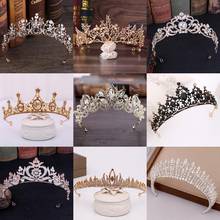 2020 Luxury Crystal Queen Bride Crowns And Tiaras Bridal Headbands Baroque Pearls Wedding Diadem For Women Prom Hair Accessories 2024 - buy cheap