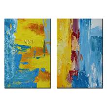 Yellow And Blue Creativity Oil Painting On Canvas For Living Room Home Decor Picture Wall Art Paintings 100% Handpainted Unframe 2024 - buy cheap