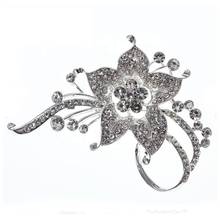 100pcs/lot  Wedding Rhinestone Crystal Flower Shape Brooches Pins for Bridal Bouquet Decoration 2024 - buy cheap