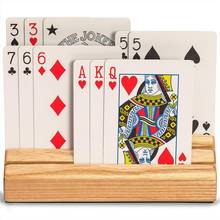 Trapézio de madeira jogando cartão titular mão livre jogando cartão organizador base pocker cartões acessórios 2024 - compre barato