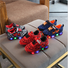 Led Luminous Spiderman Kids Shoes for boys girls With Light Children Luminous baby Sneakers mesh sport Boy Girl Led Light Shoes 2024 - buy cheap