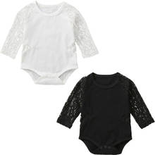 Crianças recém-nascidos bebê menina rendas oco roupas macacão manga longa macacão outfits 2024 - compre barato