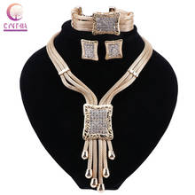 CYNTHIA Dubai Bridal Jewelry Sets for Women Gold Necklace Earrings Set Fashion Charm African Wedding Nigeria Jewelry Sets 2024 - buy cheap