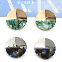 Colorful Cellulose Acetate Acrylic Tiny Mini Stud Earrings Gold Plated Zinc Alloy Ear Jewelry 2024 - buy cheap