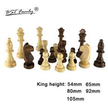 Bstfamly 54/65/80/92/105mm peças de xadrez conjunto xadrez de madeira jogo xadrez padrão chessmen para competições internacionais brinquedo presente ia14 2024 - compre barato
