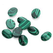 Contas de pedra naturais de cabochão, 10 tamanhos oval, contas de pedra malachita, dia 10x1 4/13x1 8/18x25mm, colar diy, brinco, fabricação de jóias 2024 - compre barato