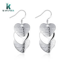New Korean Heart Drop Earrings 2020 for Women Fashion Vintage Geometric 925 Silver Dangle Hanging Earring Jewelry 2024 - buy cheap