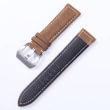 Pulseira de relógio vintage de couro genuíno, alta qualidade, 18mm, 20mm, 22mm, 24mm, acessórios para relógio fosco, pulseira de relógio 2024 - compre barato