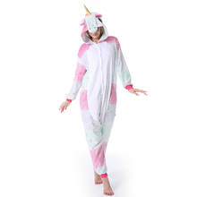 Onesies de unicornio para mujer, ropa de dormir de franela, disfraz de Totoro, tigre, Animal, Invierno 2024 - compra barato