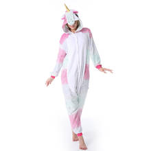 Unicorn Onesies Unisex Winter Cute Stitch Totoro Tiger Animal Onesie Women Nightwear Anime Costume Adult Flannel Sleepwear 2024 - buy cheap