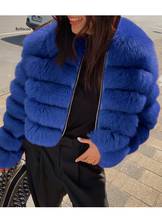Fashion Short Winter Faux Fox Fur Coat Women Luxury Stand Fur Collar Thick Warm Furry Jacket Faux Fur Top Plus Size 2024 - buy cheap