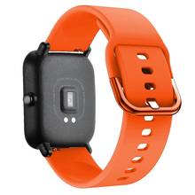 Pulseira de silicone macio para xiaomi huami, amazfit bip stratos 2/2s, ritmo gtr, 42/47mm, pulseira de relógio para samsung gear s3 s2 2024 - compre barato