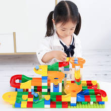Magical Marble Race Run DIY Maze Balls Building Blocks Friends Funnel Slide Big Bricks Brinquedos Educational Toys for Children 2024 - buy cheap