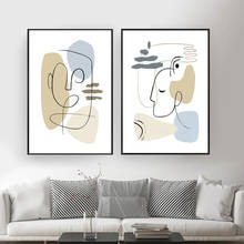 Modern Abstract Faces Geometric Canvas Painting Contemporary Wall Art Pictures Posters and Prints Living Room Home Decoration 2024 - buy cheap