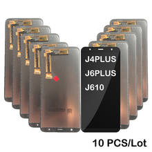 Tela de toque lcd para samsung galaxy, 10 unidades, original, para j4 + 2018, j4 plus, j415 j415f, j6 + plus, j610 2024 - compre barato