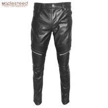 Motorcycle Biker Pant Men Leather Pants Soft 100% Goatskin Imitation Deerskin Men's Moto Trousers Spring Autumn 4XL M521 2024 - buy cheap