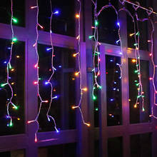 Cortina de luz led decorativa, cordão de luz com pingente de gelo, 3.5m 5m, à prova d'água, para casamento, festas, jardim, palco, luz de fadas