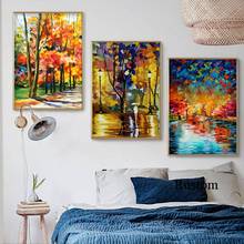 Graffiti Landscape Wall Art Colorful Trees Oil Painting On Canvas Pictures for Home Design Room Decoration Interior Loft 2024 - buy cheap