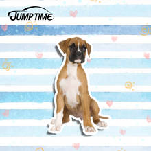 Jump Time 13cm x 8.2cm Dog Car Stickers Waterproof For Boxer Dog Graphics Vinyl Car Decals Bumper Window Cute Pet Decoration 2024 - buy cheap