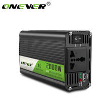 Inversor de corriente duradero para coche, convertidor de voltaje de 12v, 220v, 2000W, CC a CA, 12V a 220V, con cargador USB para IPhone 6, 7 y 8 2024 - compra barato