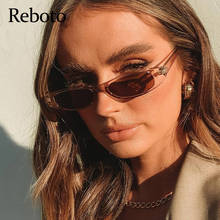 Gafas de sol pequeñas Vintage para mujer, a la moda lentes transparentes, estilo ojo de gato, color marrón, 2020 2024 - compra barato
