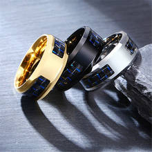 Zorcvens 8mm personalizar anel de fibra de carbono para o homem nome gravado aliança masculina de aço inoxidável casual personalizar jóias 2024 - compre barato