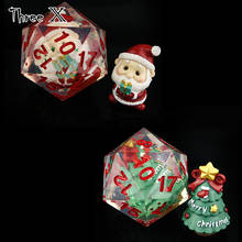 Christmas Funny Sharp Edge and Beautiful Large Size D20 Dice DND RPG Gift Boardgames for Game Lovely Santa Claus 2024 - buy cheap