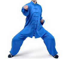 Conjunto de roupas para artes marciais wudang, kit de uniforme de linho tai chi de 16 cores para kung fu, verde escuro, vermelho e rosa 2024 - compre barato