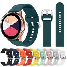 20 мм силиконовый ремешок для часов для Samsung Galaxy Watch Active 42 мм Gear S2 Active2 40 мм 44 мм спортивный женский мужской браслет ремешок 2024 - купить недорого